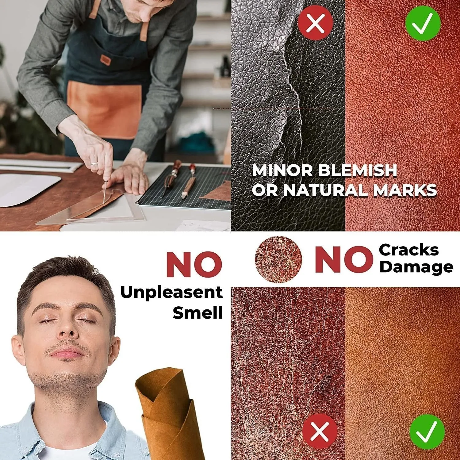 2-4 oz (1-1.6mm) Garment Splits Suede Pre-Cut Piece - Silky Buffed Leather Cowhide - Prime AB Grade Quality - Perfect For Auto, Garments, Chaps, Bags, Vest, Aprons, Saddles, Moccasins