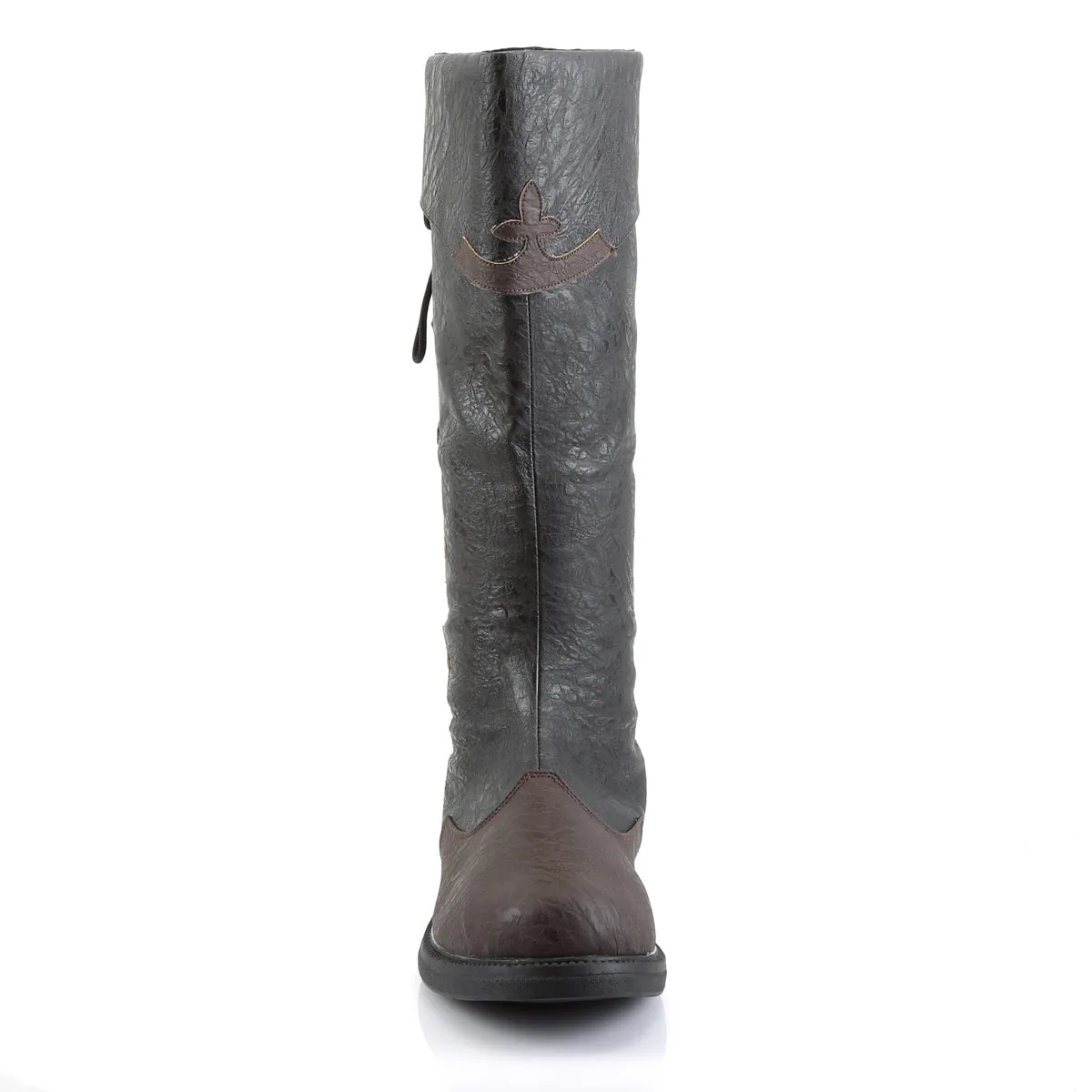 CAPTAIN-110 Fancy Dress Costume Funtasma Men's Boots Black-Brown Distressed Pu
