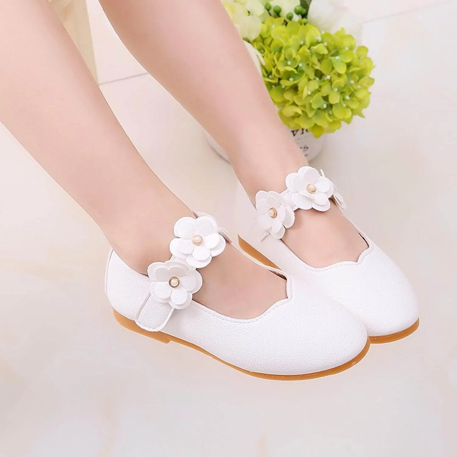 Flower Girl Shoes Cute Fashion Hollow Formal Shoes Soft Bottom Non-Slip Small Leather Shoes Princess Shoes, 5