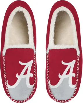 FOCO NCAA Men’s Big Logo Colorblock Moccasin Slippers – Officially Licensed, Comfortable Shoes with Team Colors and Logo