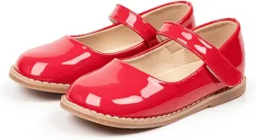 Generic Kids Toddler Girls Leather Dress Shoes Girl Ballet Flat Bottom Mary Jane Shoes Party School Shoes Wedding