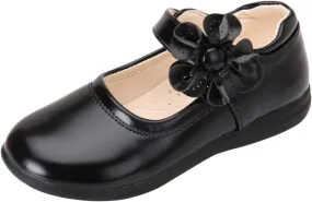 Girls Mary Jane Dress Shoes Pumps Low Heels Flower Party Wedding Princess Footwear for Toddler Little/Big Kid
