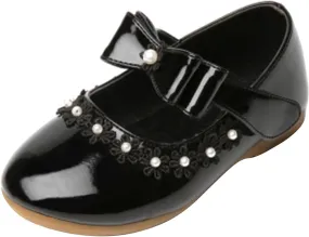 Girls Mary Jane Shoes Leather Soft Sole Ballerina Flat for Wedding Party Dress Up Shoes for Toddler Girls
