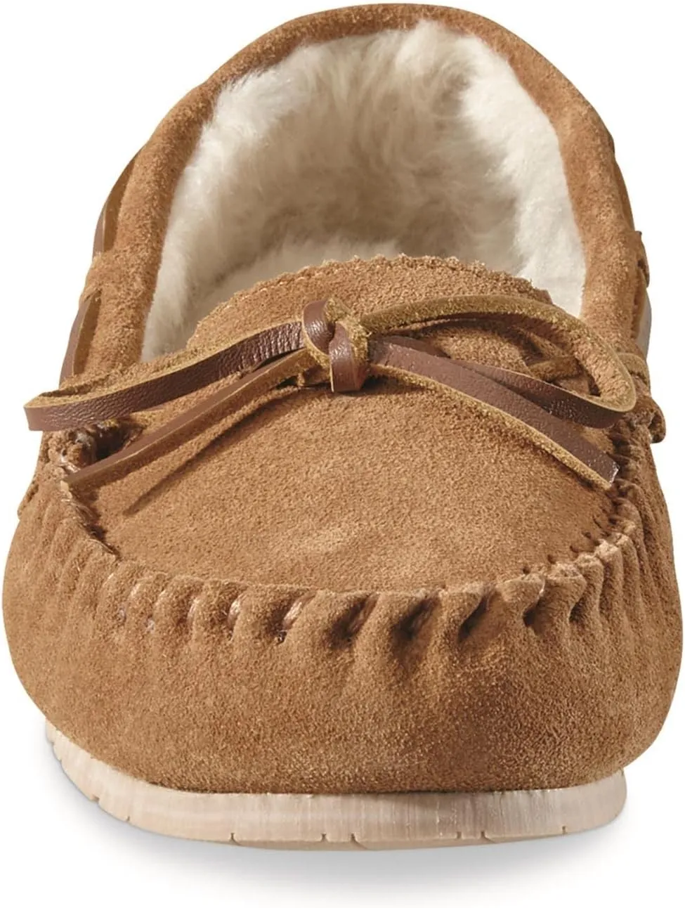 Guide Gear Fur-Lined Moccasin Slipper Shoes for Women, Ladies Bedroom House Slippers, Indoor and Outdoor