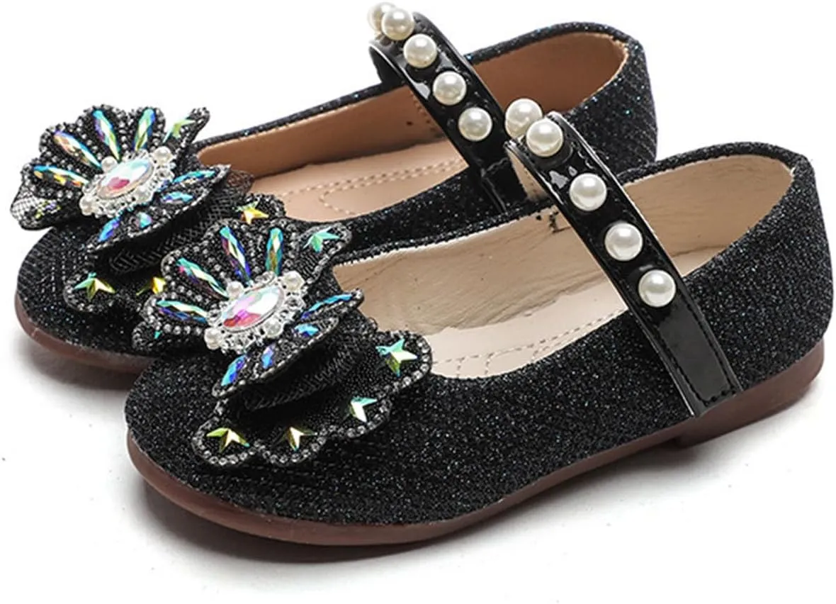 IWIHMIV Girls Dress Shoes Mary Jane Platform Shoe for Girls Non Slip Lightweight Comfortable Party Wedding Flat Shoes