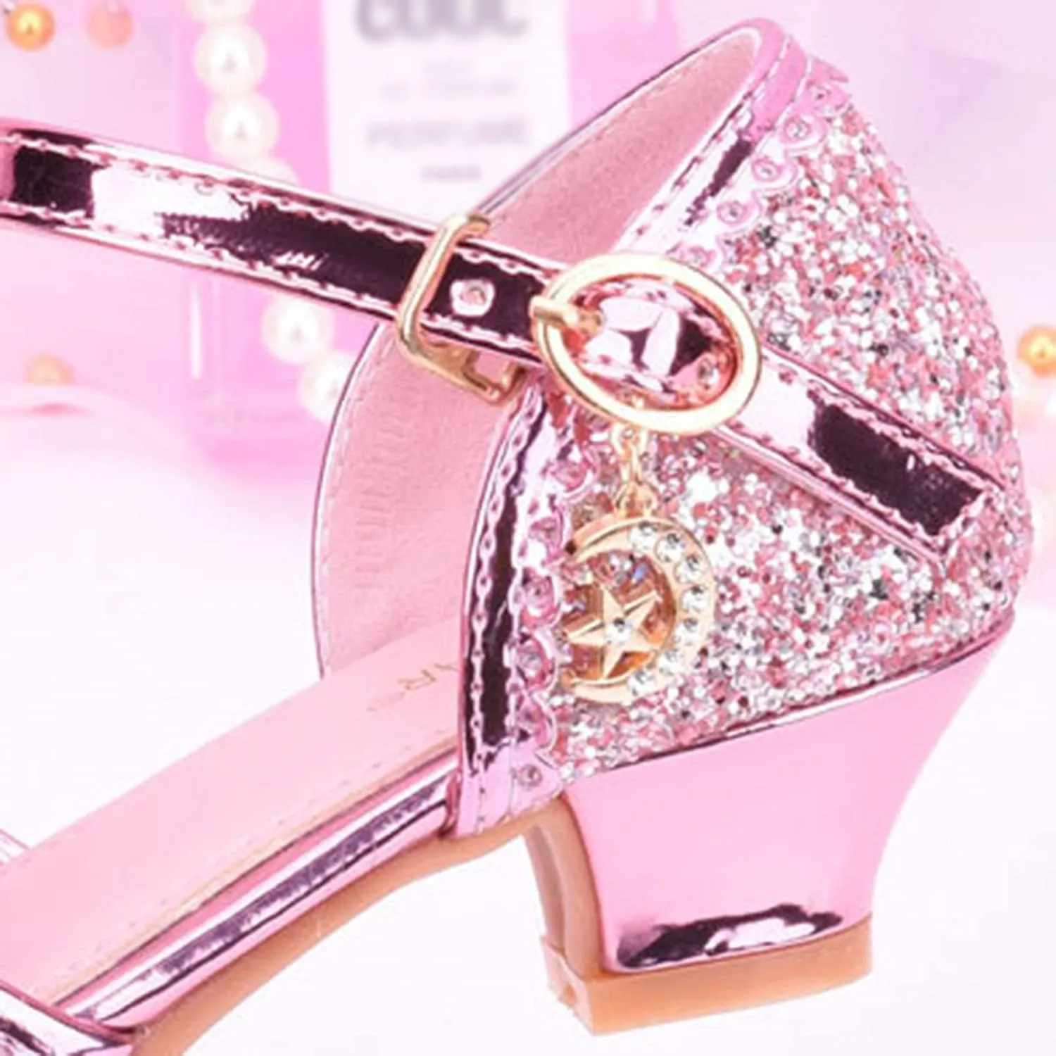 Kids Toddler Girls Rhinestones Butterfly Dress Shoes Wedding Party Open Toe Heel Mary Jane Princess Flower Shoes