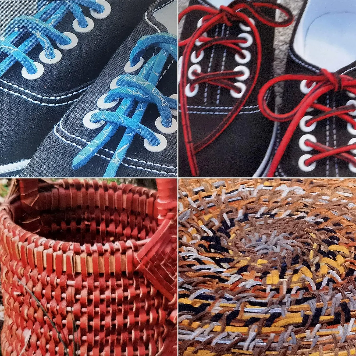 Leather Shoelace Boot Lace Boat Shoe Lacing Kit - 72 Inches Long 3.2mm (1/8") Wide - 1 Needle and 2 Strips