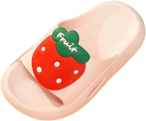 Little Girls Boys Anti Slip Soft Sole Home Shower Slippers Cute Fruit Pattern Open Toe Cloud Flip Flop Sandals Girls