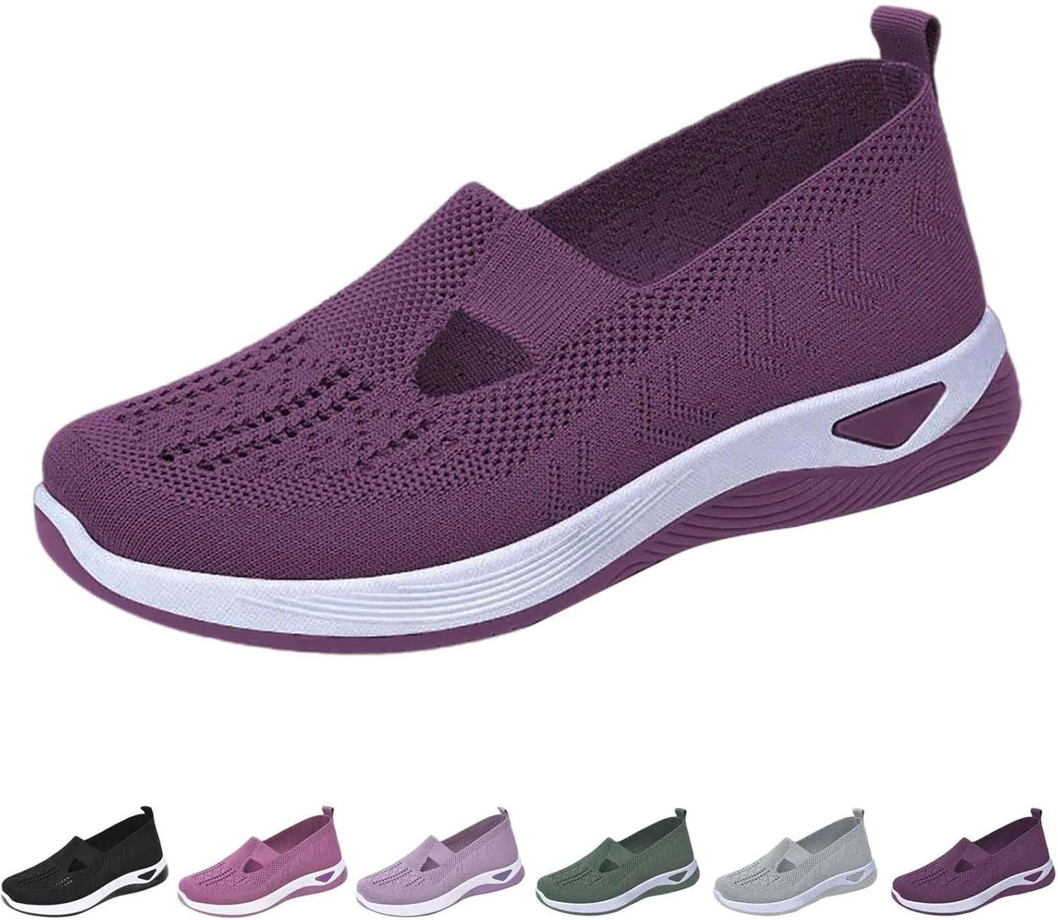 Orthopedic Shoes for Women Woven Slip on Walking Running Shoes for Women Fashion Brown Casual Shoes Wedge Sneakers Waterproof Tennis Shoe Loafers Dress Shoe