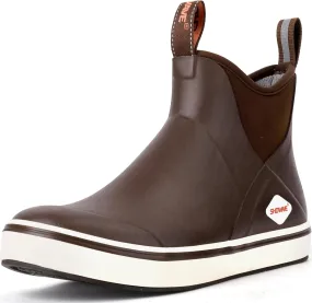 Showave Men's Deck Boots Waterproof Ankle Rubber Rain Boots Non-slip Boat Booties for Sailing Fishing and Outdoors