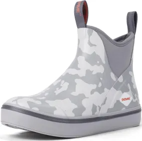 Showave Men's Deck Boots Waterproof Ankle Rubber Rain Boots Non-slip Boat Booties for Sailing Fishing and Outdoors