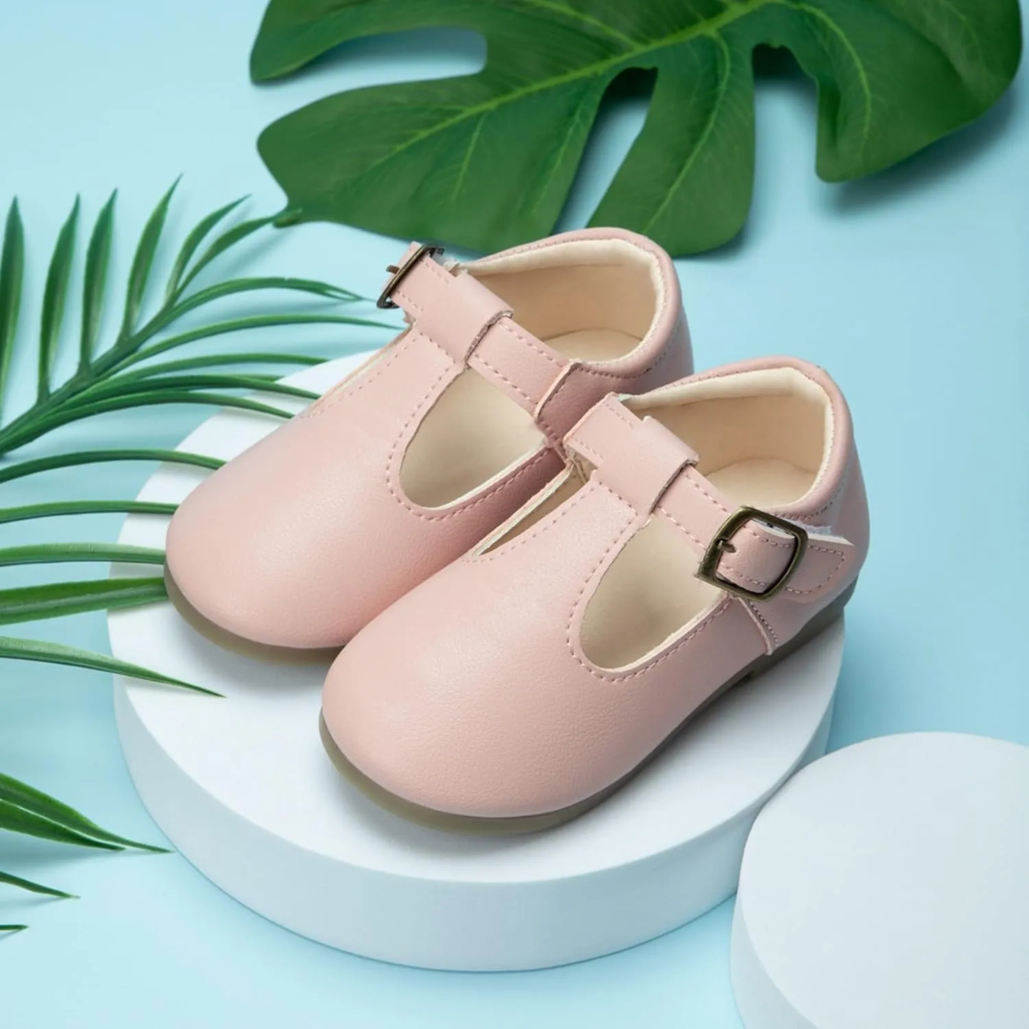 Small Leather Shoes for Girls Mary Jane Shoes,Low Heel Dance lats Flower Girl Wedding Party School Shoes