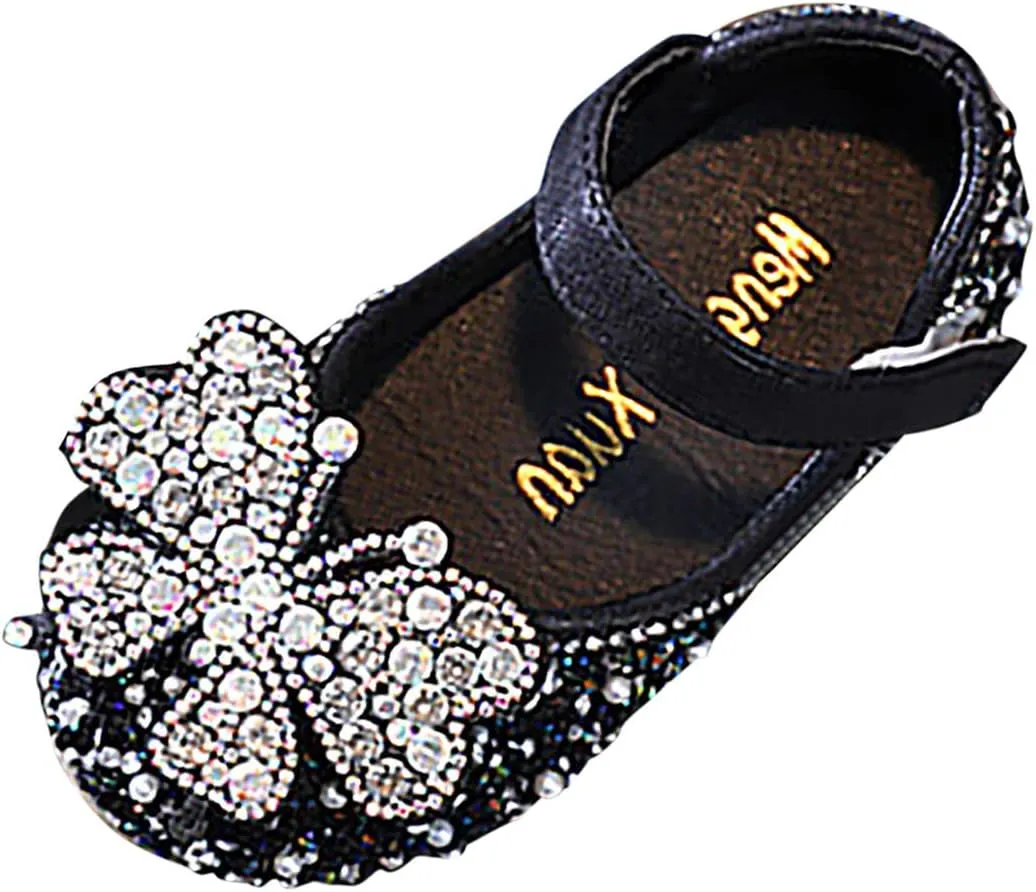 Toddler Flower Girl Dress Shoes Rhinstones Mary Jane Ballet Flats Kids Wedding Party Toddler Little Girls Sandals