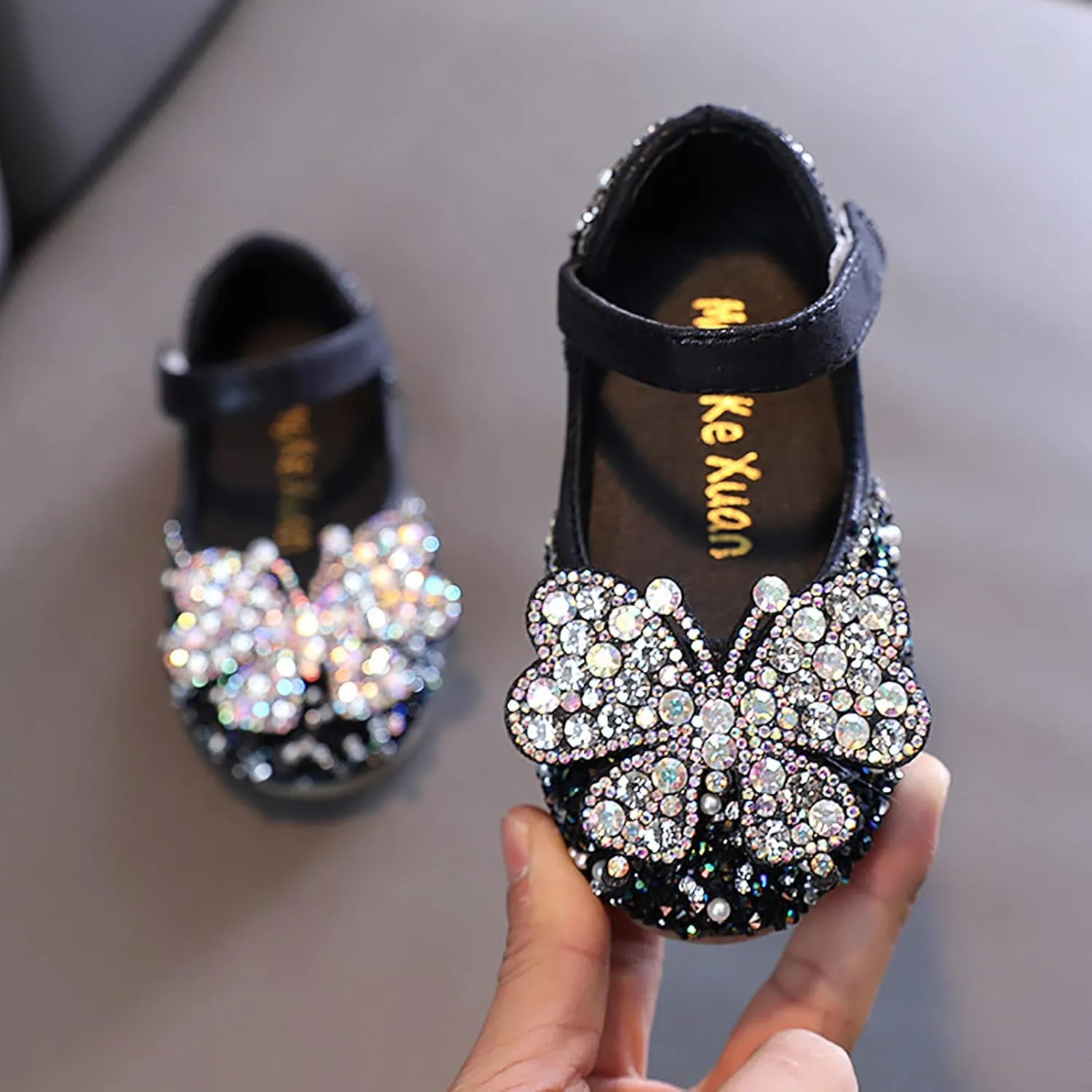 Toddler Flower Girl Dress Shoes Rhinstones Mary Jane Ballet Flats Kids Wedding Party Toddler Little Girls Sandals