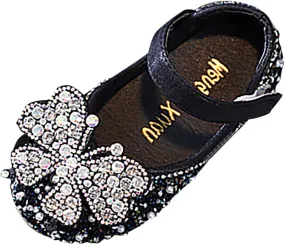 Toddler Flower Girl Dress Shoes Rhinstones Mary Jane Ballet Flats Kids Wedding Party Toddler Little Girls Sandals
