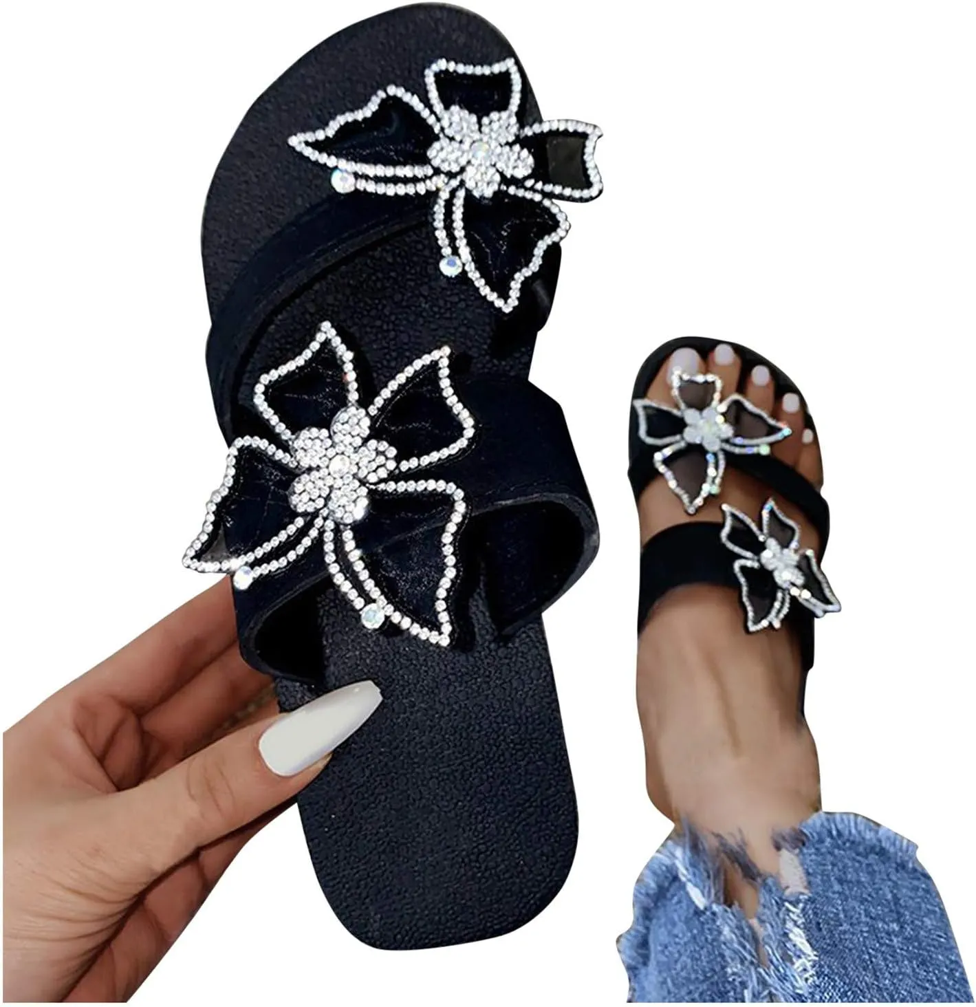 Women Flip Flops Comfortable Summer Beach Thong Sandals Womens Black Sandals Women's Arch Support Flip Flops