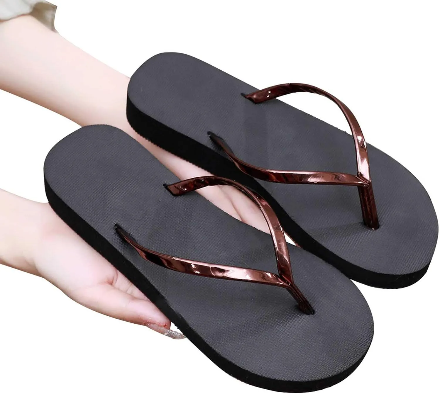 Women Summer Flat Flip Flops Comfort Flats Slippers Lightweight Clip Toe Thong Slides Sandals Beach Shoes
