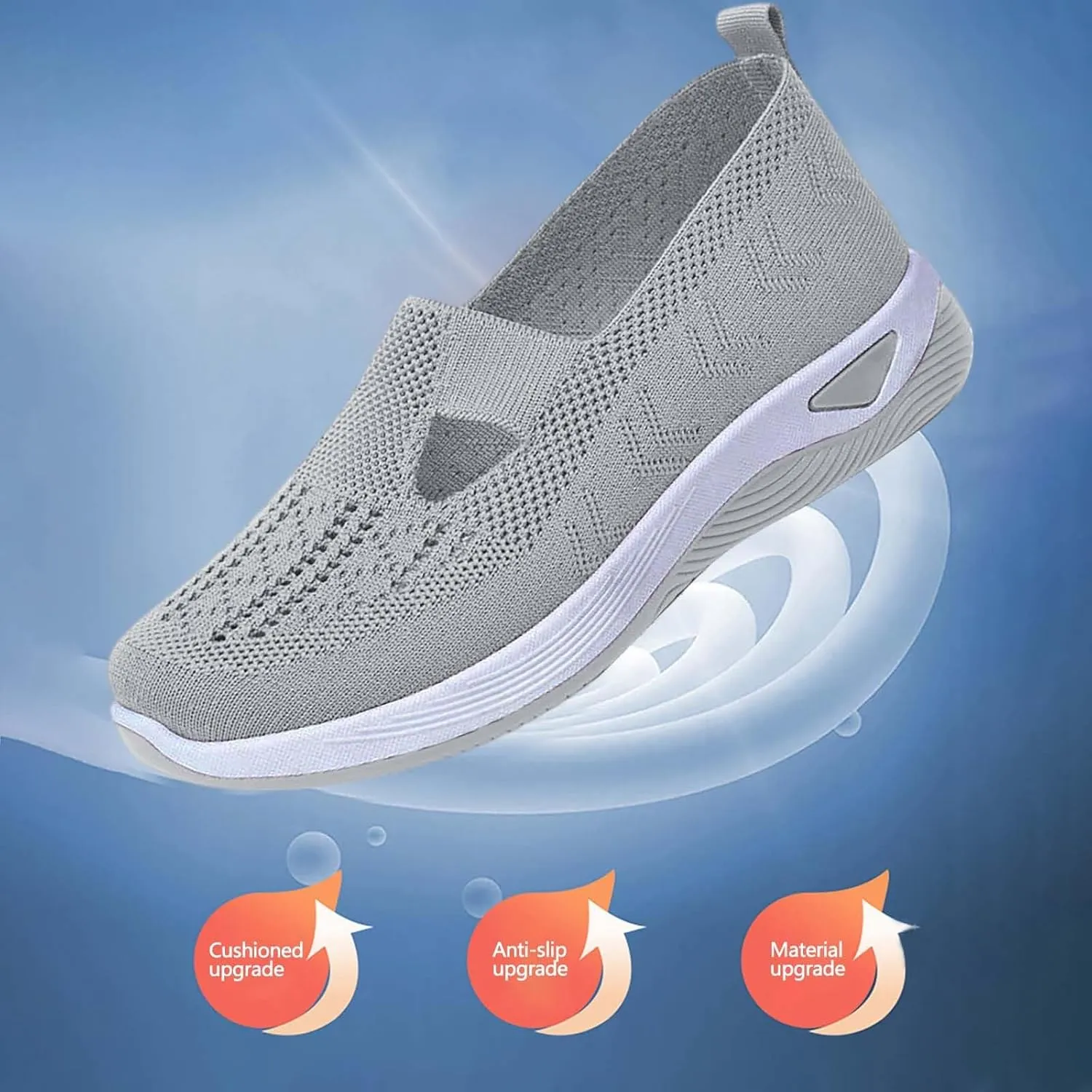 Women Walking Shoes Sock Sneakers Slip-On Breath Mens Tennis Shoes Mesh Men's Casual Shoes Women's Fashion Sneakers Black Tennis Shoe Trainers Shoe
