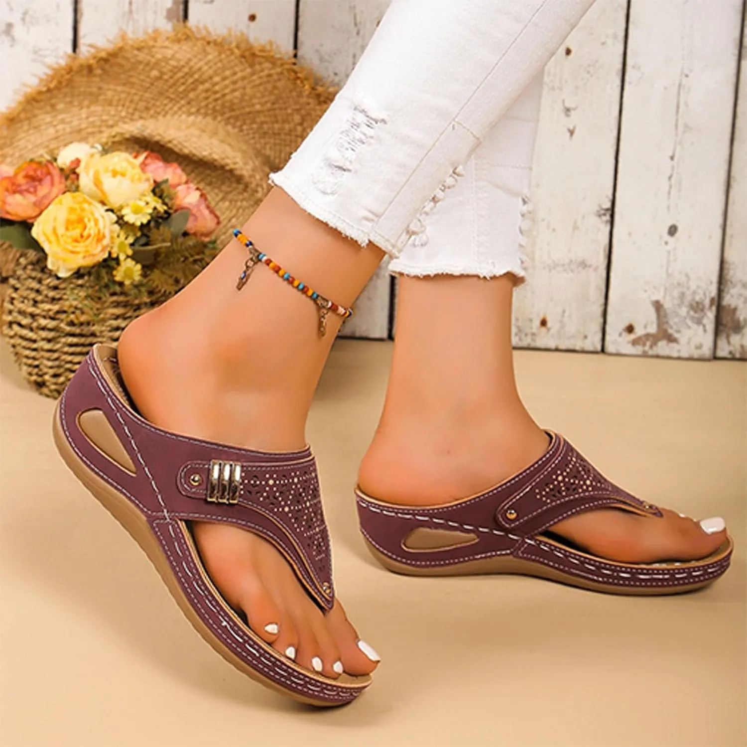 Women's Sandals Comfort Beach Thong Sandals Indoor Outdoor Womens Sandals Womens Arch Support Flip Flops