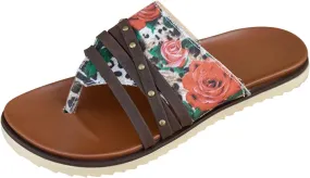 Women's Sandals Large Size Flat Flower Flip Flops Women's Outer Wear Printed Beach Sandals Lady Sandals Fashion