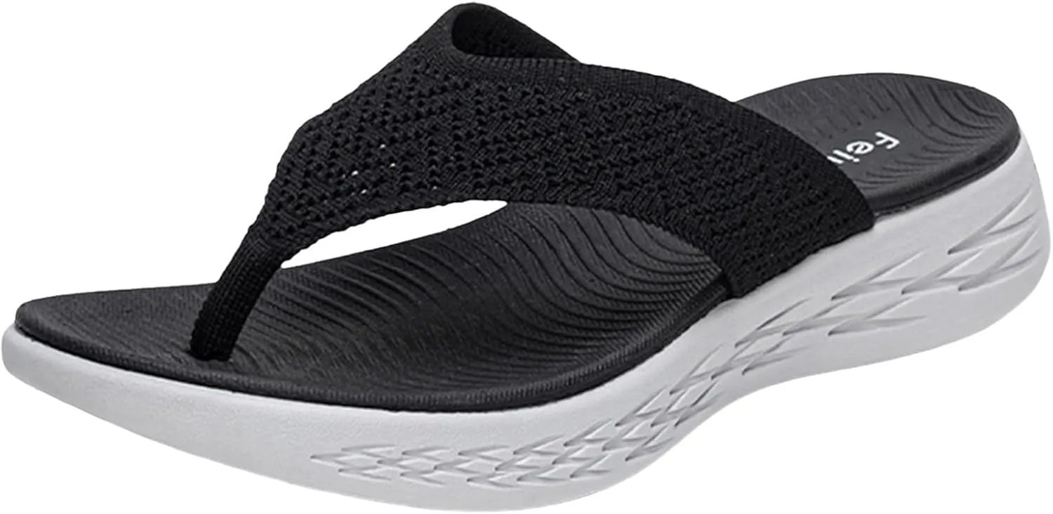 Women's Sandals Women Shoes Wedge Thick Soled Flip Flops Fashionable Outdoor Beach Sandals Denim Sandals for