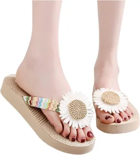 Women's Summer Non Slip Home Bathroom Slip On Flat Beach Open Toe Breathable Sandals Flip Flops Shoes Silver Flip Flops for Women Size 8