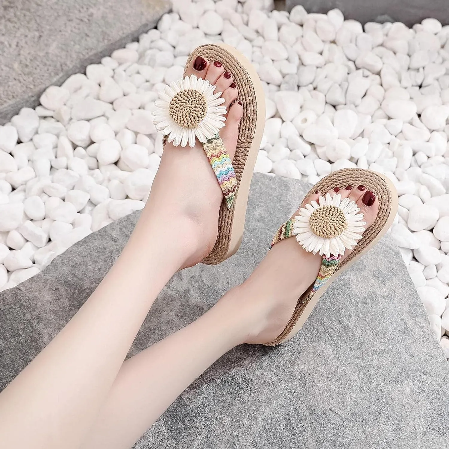 Women's Summer Non Slip Home Bathroom Slip On Flat Beach Open Toe Breathable Sandals Flip Flops Shoes Silver Flip Flops for Women Size 8