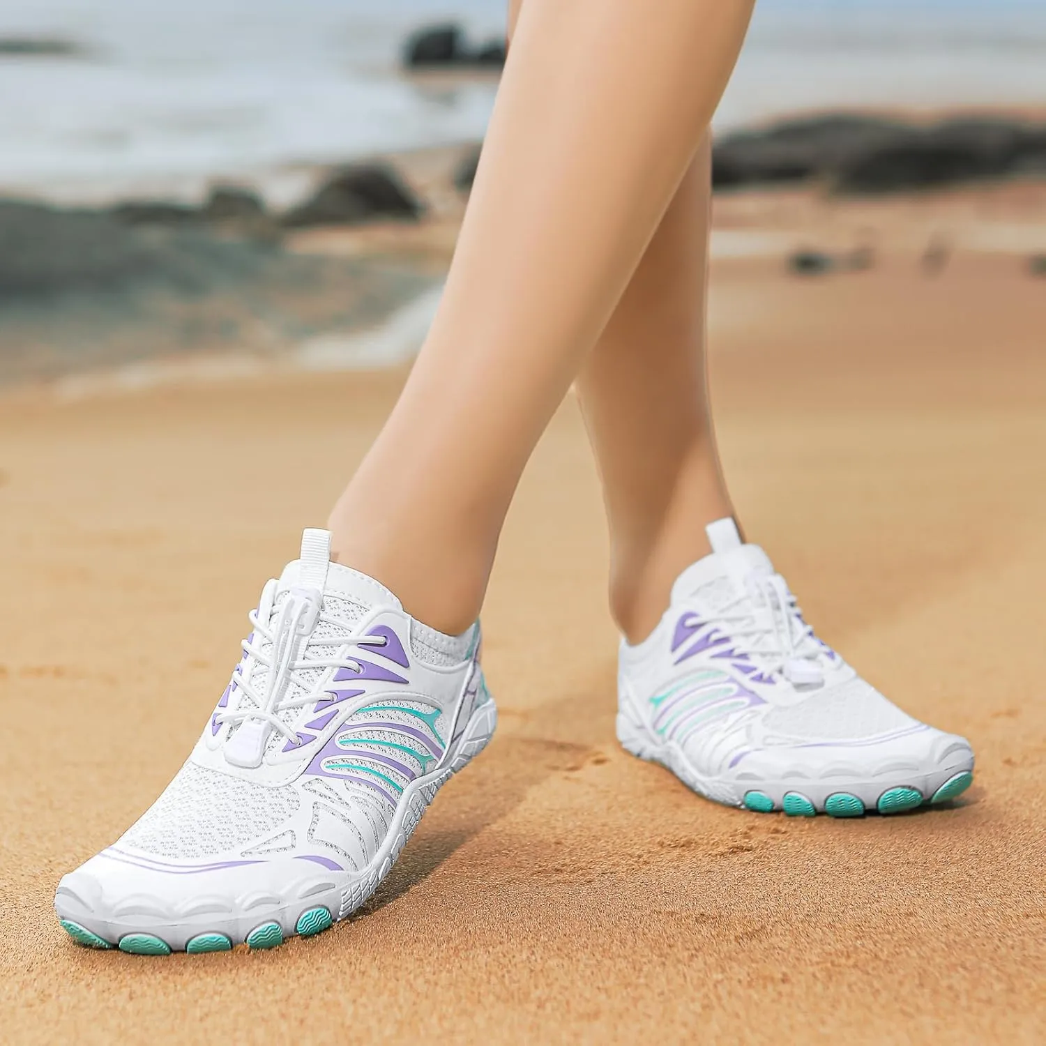 Women's Wide Toe Box Walking Shoes for Plantar Fasciitis Breathable Mesh Sneakers Casual Walking Shoes for Outdoor Sport Travel Hiking Yoga Jogging